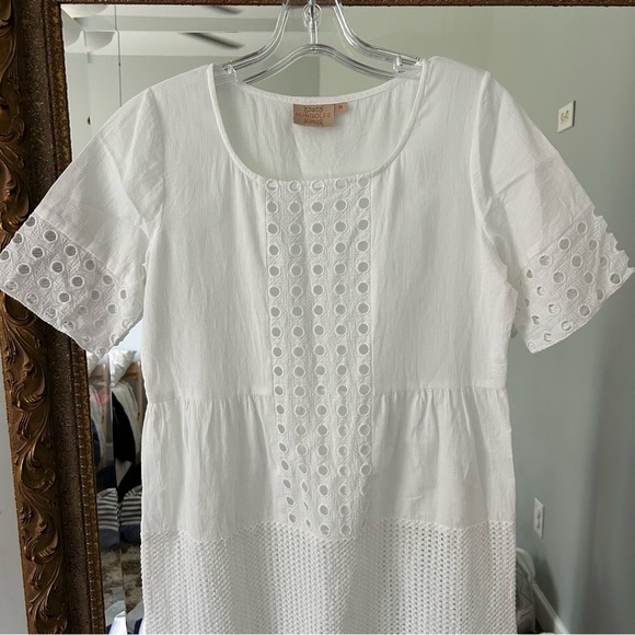 Rungolee Eyelet Classic White Midi Dress - Picture 2 of 6